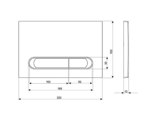 Клавиша смыва Cersanit Estetica 64110 Хром глянцевый