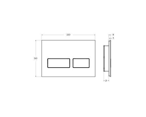 Клавиша смыва Cezares Lux LUX-GN-2-BORO цвет Черный Золото