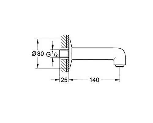 Излив для смесителя Grohe BauClassic 13258000 Хром