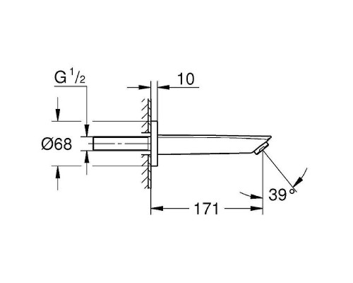 Излив для смесителя Grohe Eurosmart 13448003 Хром