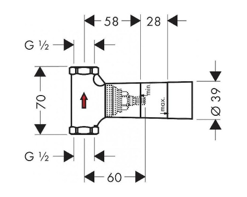 Внутренняя часть для встраиваемого запорного вентиля Hansgrohe Ecostat 15973180 шпиндельная