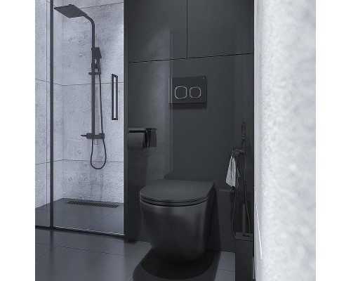 Клавиша смыва Iddis Uniglass UNG01BCi77 Черная Хром