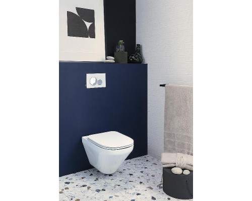 Клавиша смыва Jacob Delafon E20859-CP-MWH Хром глянцевый Белая матовая