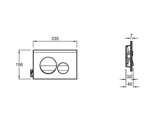 Клавиша смыва Jacob Delafon E20859-CP-MWH Хром глянцевый Белая матовая