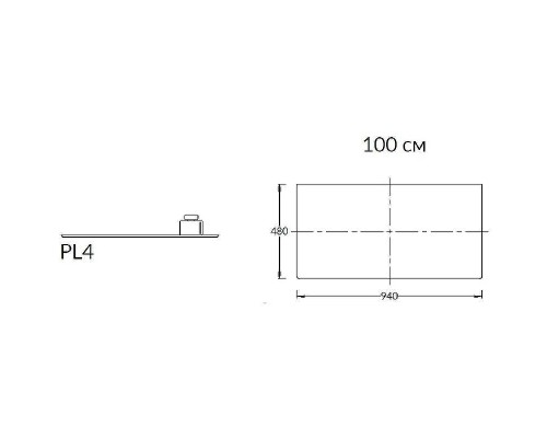 Полка для консоли под раковину Kerama Marazzi Plaza Next Фондамента 100 PL4.DL500920R\100 Серый камень