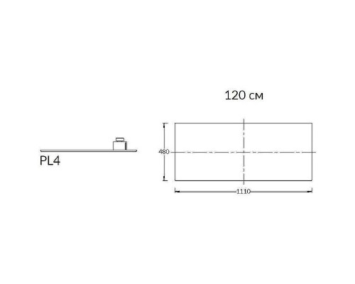 Полка для консоли под раковину Kerama Marazzi Plaza Next Фондамента 120 PL4.DL500920R\120 Серый камень