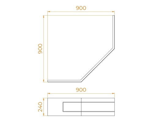 Панель для душевого поддона RGW NТ/CL-s-09 90 16230713-90 Белая