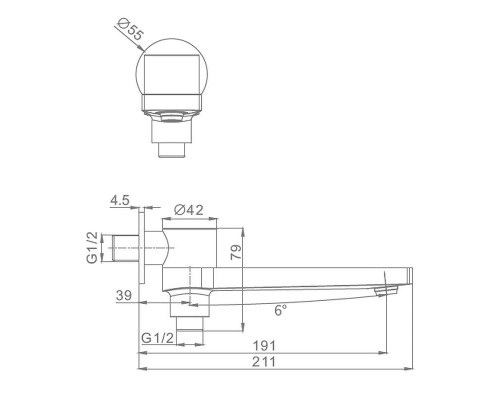 Излив для смесителя Raglo R473.75.09 цвет Графит матовый