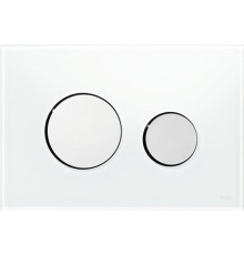 Клавиша смыва Tece Loop Glass 9240660 для унитаза Белая Хром глянцевый