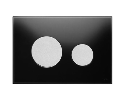 Клавиша смыва Tece Loop Glass 9240655 для унитаза Черная Хром матовый