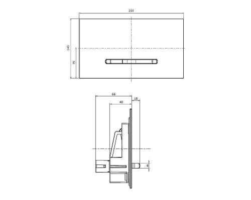 Клавиша смыва Villeroy&Boch ViConnect 922169AN Черная матовая