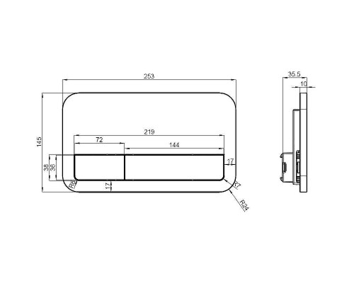 Клавиша смыва Villeroy&Boch ViConnect 92249061 Хром глянцевый