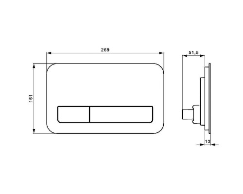 Клавиша смыва Villeroy&Boch ViConnect 922400RB Черная глянцевая