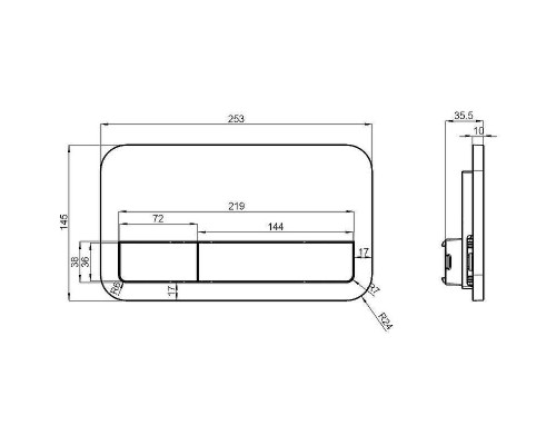 Клавиша смыва Villeroy&Boch ViConnect 922490AN Черная матовая