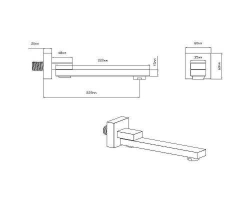 Излив для смесителя Vincea VSWS-41MB Черный матовый