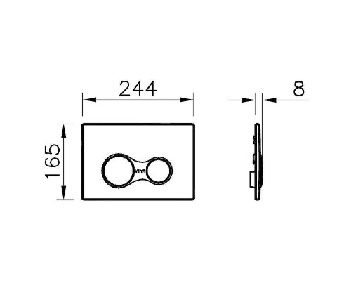 Клавиша смыва Vitra Sirius 740-0485 Хром матовый
