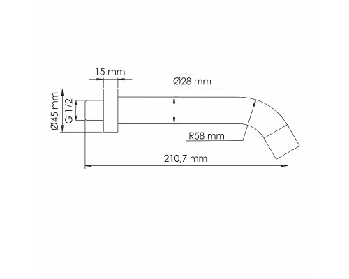 Излив для смесителя WasserKRAFT A018 цвет Хром