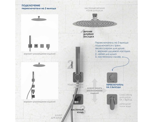 Переключатель потоков WasserKRAFT Ems A304 Золото глянцевое