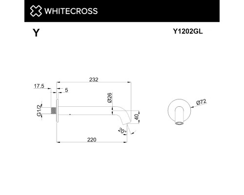 Излив для смесителя Whitecross Y gold Y1202GL цвет Золото