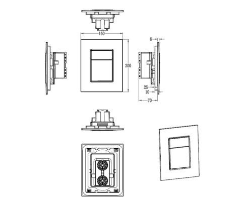 Клавиша смыва Wonzon & Woghand WW-IB256-BGM цвет Темный графит