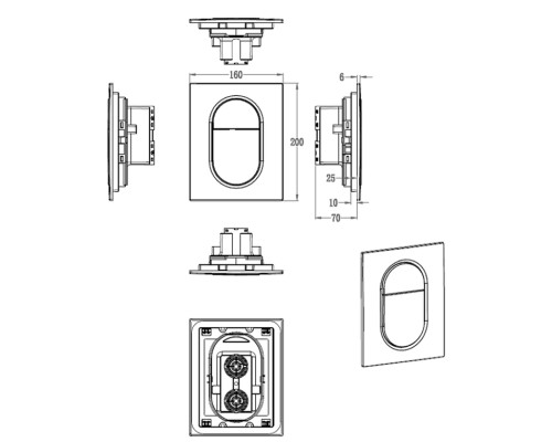 Клавиша смыва Wonzon & Woghand WW-IB257-CR цвет Хром