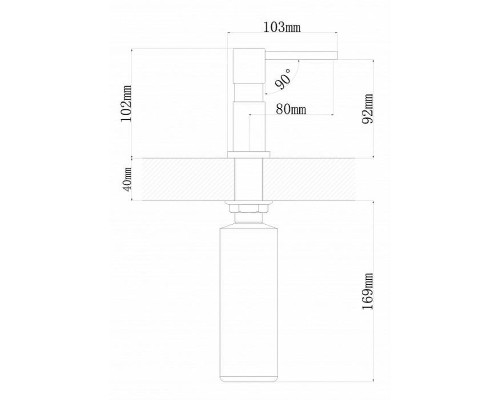 Дозатор для моющего средства Florentina Квадро 703.726.0000 цвет Серый шелк