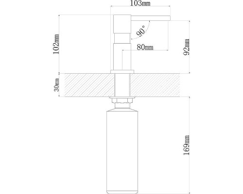 Дозатор для моющего средства Florentina Квадро Fl Ультра 703.726.0000.501 Нуар