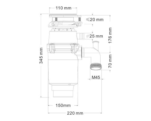 Измельчитель пищевых отходов Fmark FCD-602 475 Вт