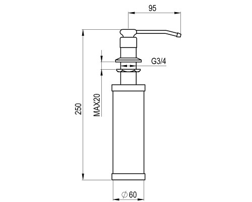 Дозатор для моющего средства Granula 01 D цвет Хром