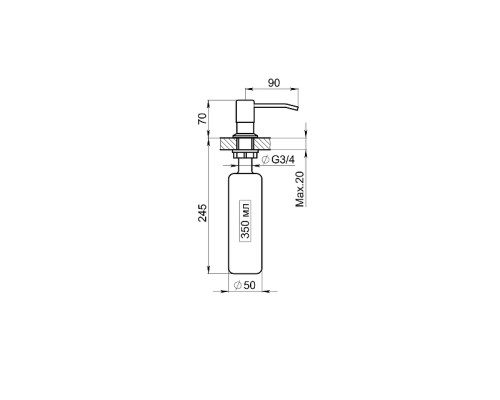 Дозатор для моющего средства Granula 1403 цвет Нержавеющая сталь