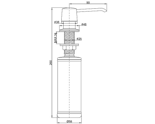 Дозатор для моющего средства Paulmark Sauber D001-BS цвет Брашированная сталь