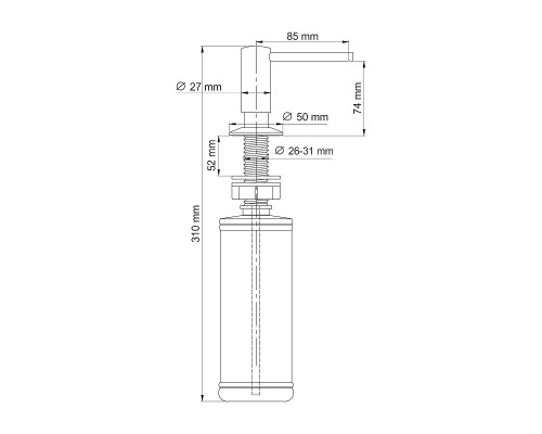 Дозатор для моющего средства WasserKRAFT K-75993 цвет Золото матовое