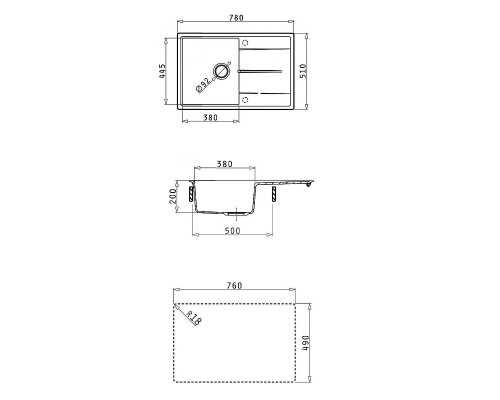 Кухонная мойка Abber Quarz 78 AQ2904G цвет Серый