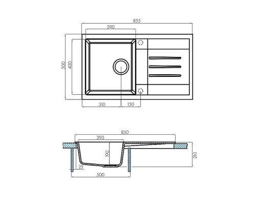 Кухонная мойка Aquaton Верона 86 1A710032VR230 Серая