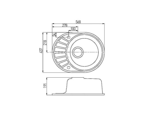 Кухонная мойка Aquaton Чезана 57 1A711232CS230 Серая