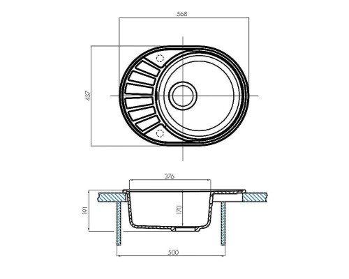 Кухонная мойка Aquaton Чезана 57 1A711232CS230 Серая