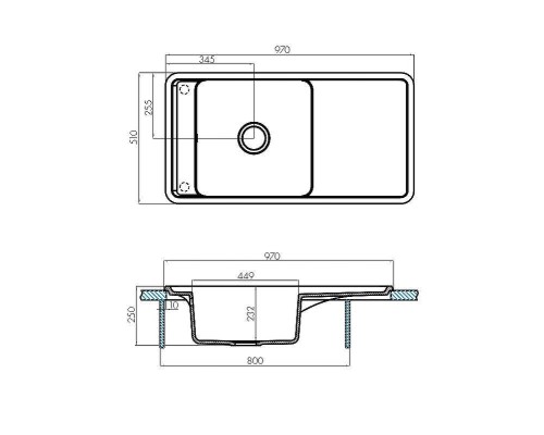 Кухонная мойка Aquaton Беллис 97 1A725132BS270 Терракот