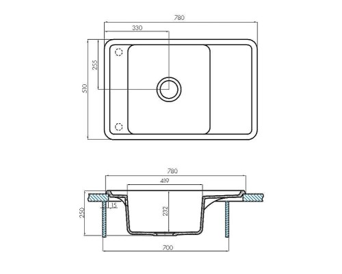 Кухонная мойка Aquaton Беллис 78 1A725032BS270 Терракот