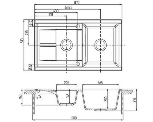 Кухонная мойка Aquaton Делия 87 1A716232DE260 Латте