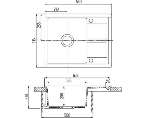 Кухонная мойка Aquaton Делия 65 1A718632DE240 Жемчуг