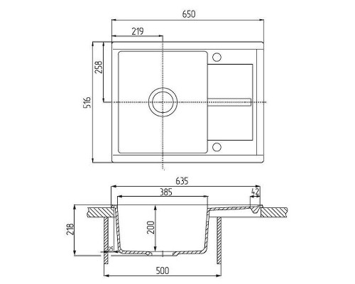 Кухонная мойка Aquaton Делия 65 1A718632DE290 Шампань