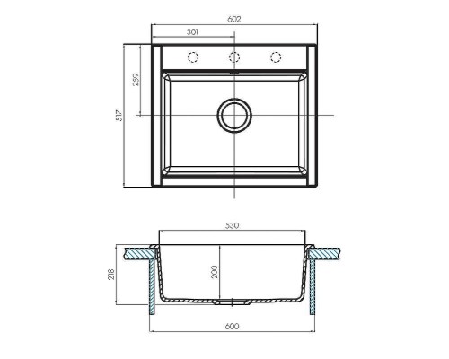 Кухонная мойка Aquaton Делия 60 1A715232LD210 Графит