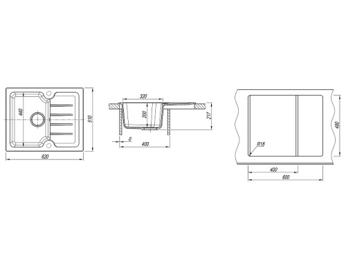 Кухонная мойка Dr. Gans Лора 62 25.020.A0620.405 цвет Терра