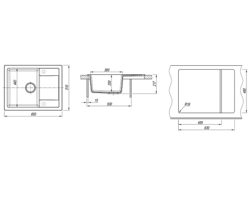 Кухонная мойка Dr. Gans Техно 65 25.030.C0650.408 цвет Серый