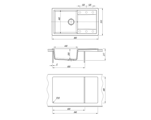 Кухонная мойка Dr. Gans Техно 86 25.030.D0860.410 цвет Везувий
