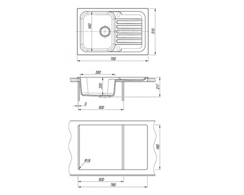 Кухонная мойка Dr. Gans Адель 78 25.090.C0780.410 цвет Везувий