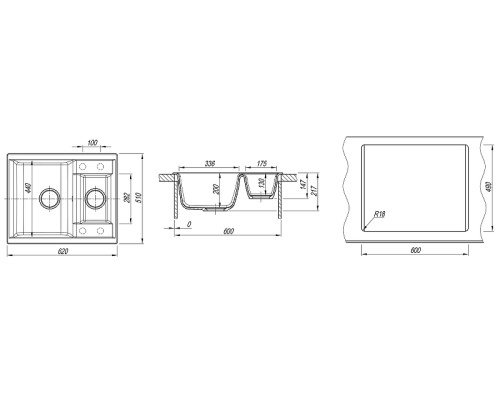 Кухонная мойка Dr. Gans Астра 62 К 25.065.D0620.410 цвет Везувий