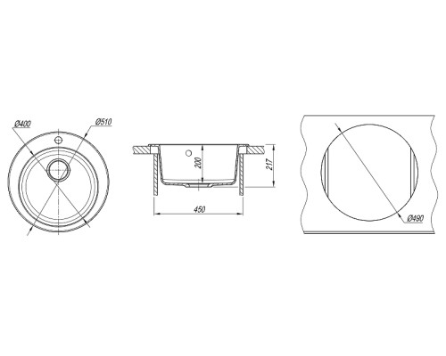 Кухонная мойка Dr. Gans Гала 51 25.010.B0510.407 цвет Черный