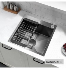 Кухонная мойка Esbano CASCADE 500 CASCADE-S цвет Оружейная сталь ("nano black)