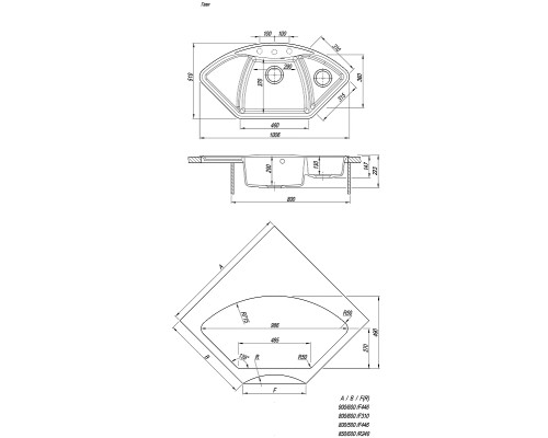 Кухонная мойка Florentina Гави 100 17.080.E1005.202 цвет Шампань